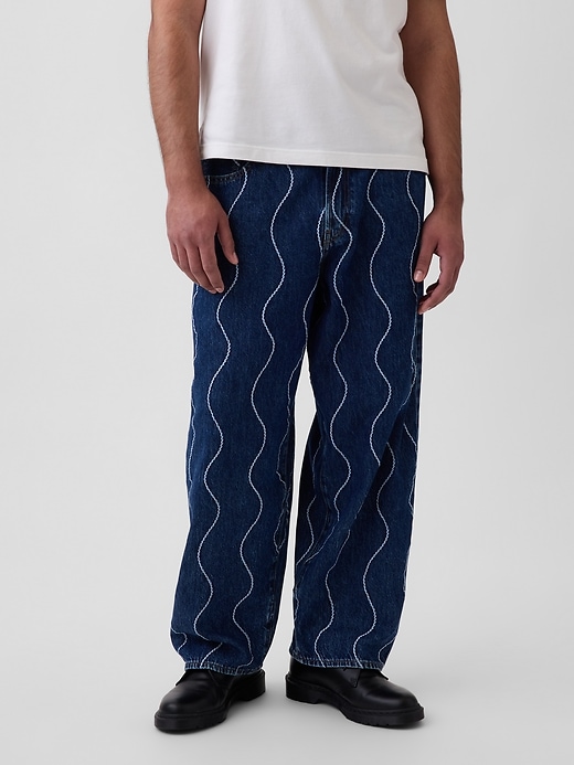 Image number 2 showing, Gap × HFR Embroidered Baggy Jeans by Daveed Baptiste