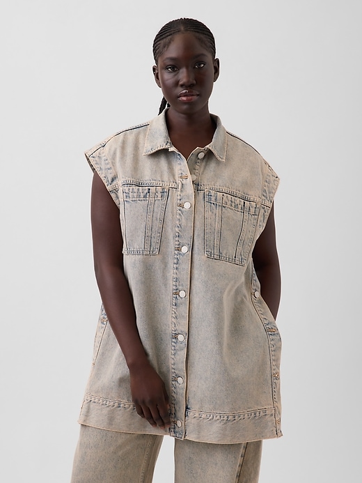 Image number 1 showing, Gap × HFR Denim Oversized Vest by Nicole Benefield Portfolio