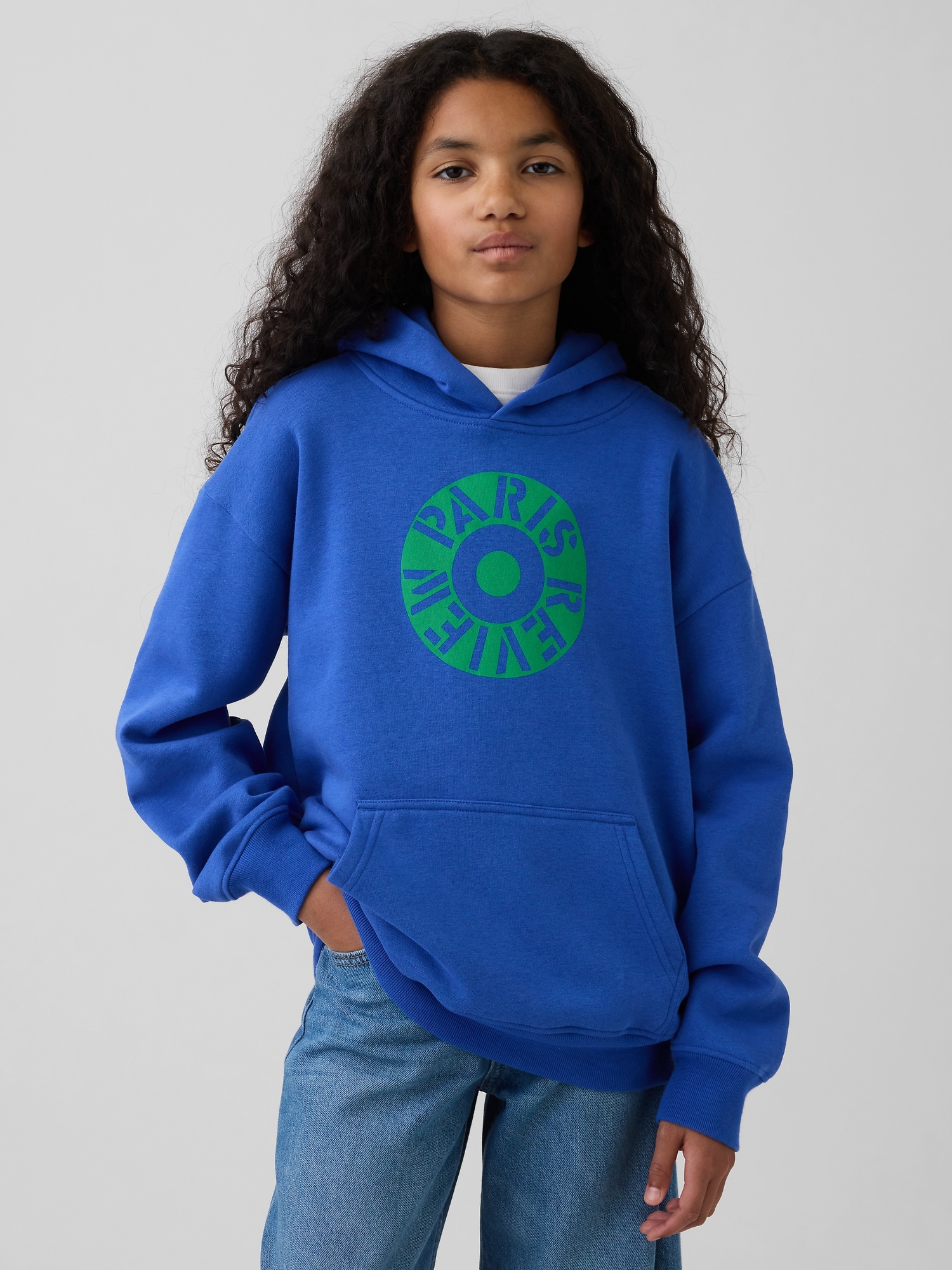 Детское худи Gap Robert Indiana VintageSoft, цвет: Синий — фото 4