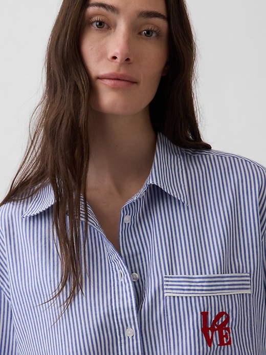 Image number 3 showing, Robert Indiana LOVE Poplin PJ Shirt