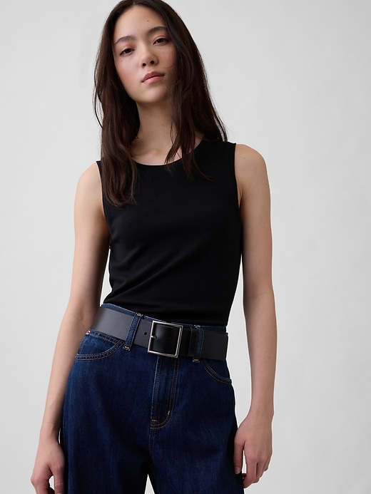 Image number 2 showing, Leather Square-Buckle Belt