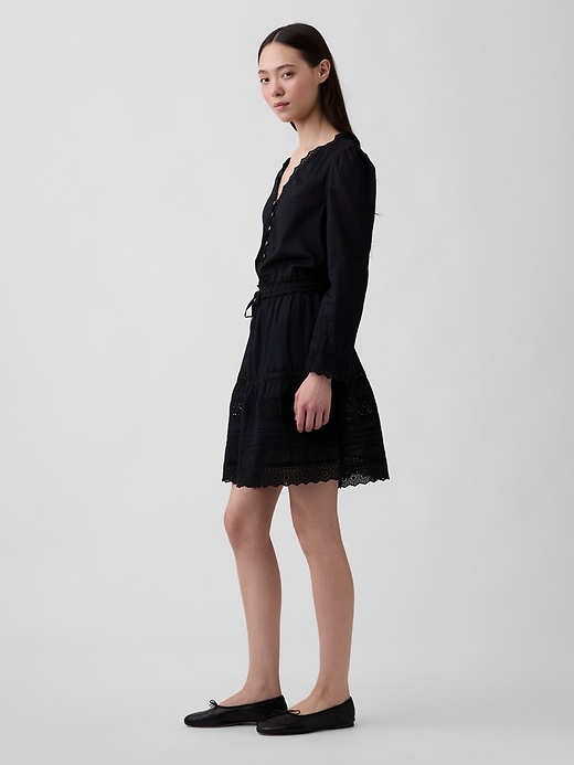 Image number 3 showing, Lace-Trim Mini Dress