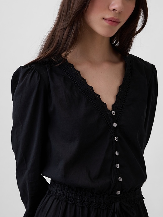 Image number 4 showing, Lace-Trim Mini Dress