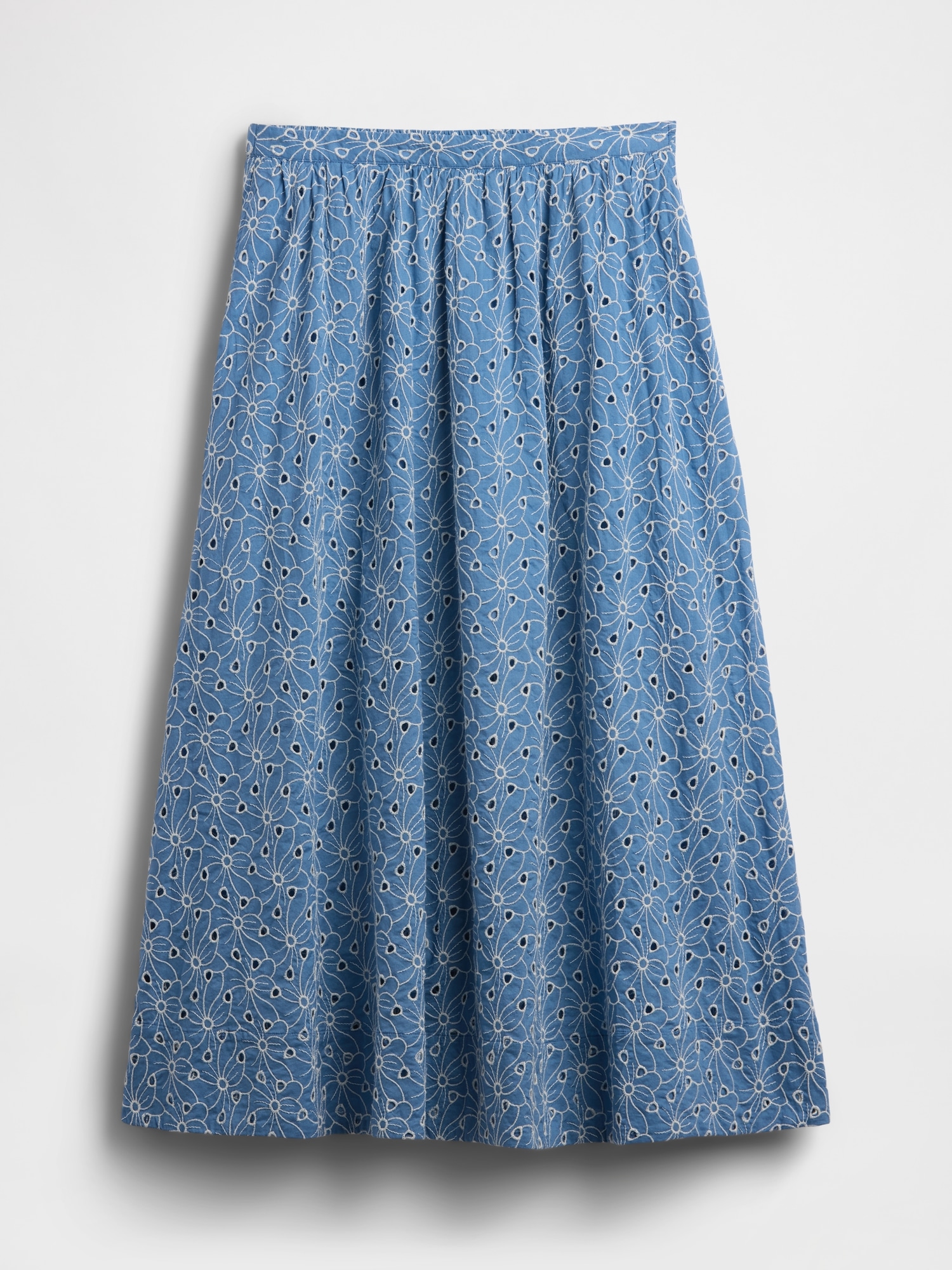 High Rise Eyelet Maxi Skirt
