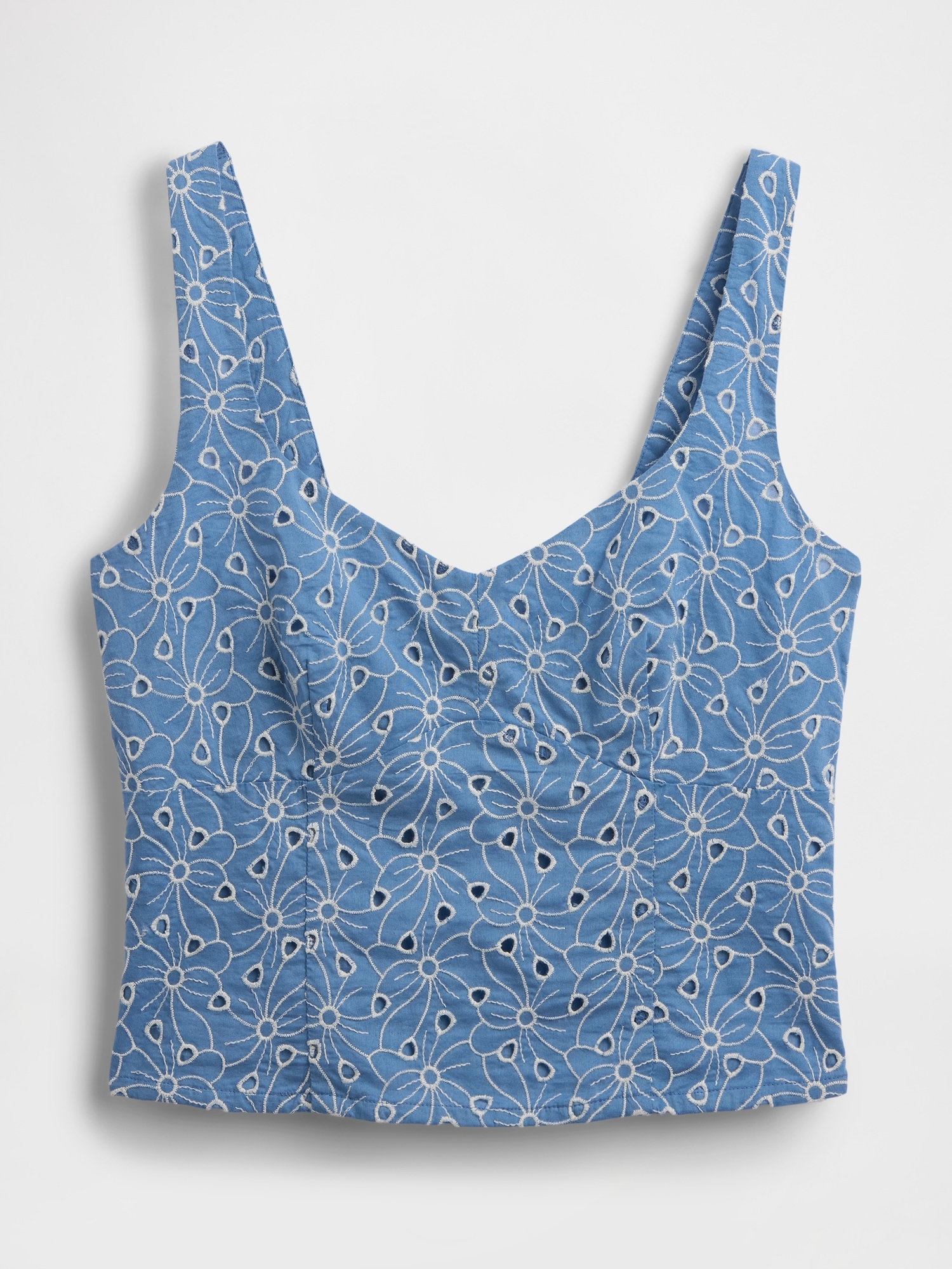 Eyelet Crop Bustier Top