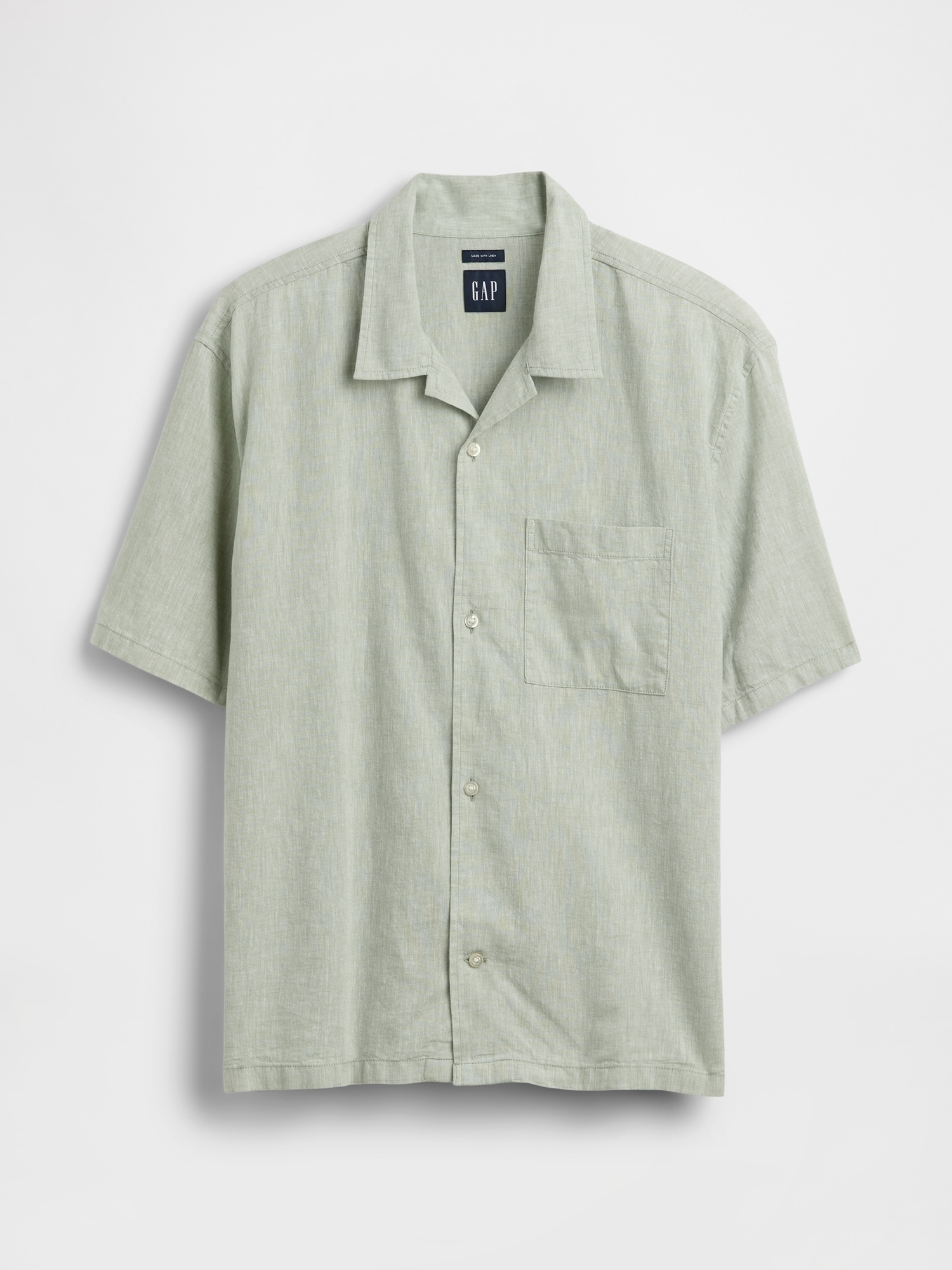 Linen-Cotton Relaxed Straight-Hem Shirt