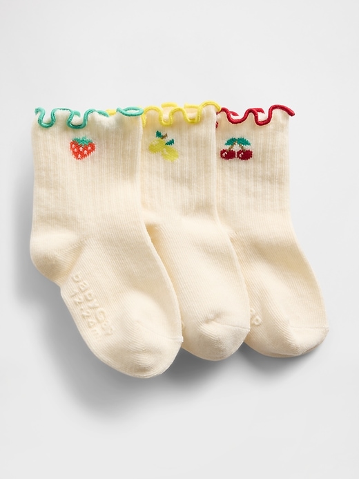 Image number 1 showing, Baby & Toddler Ruffle Crew Socks (3-Pack)