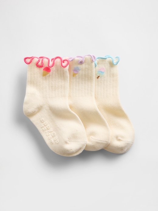 Image number 1 showing, Baby & Toddler Ruffle Crew Socks (3-Pack)