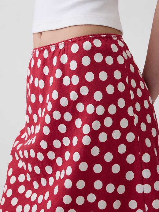 Image number 4 showing, Linen-Blend Dotted Skirt
