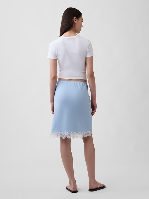 Image number 2 showing, Linen-Blend Lace-Trim Mini Skirt
