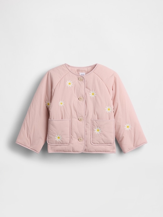 Image number 1 showing, Baby & Toddler Floral Embroidered Quilted Jacket