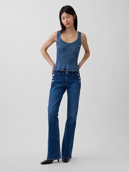 Image number 5 showing, Denim Fitted Peplum Top
