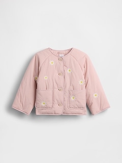 Baby & Toddler Floral Embroidered Quilted Jacket