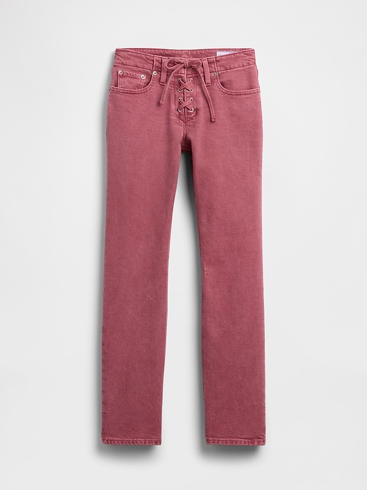 Image number 5 showing, Low Rise Lace-Up '90s Slim Straight Jeans