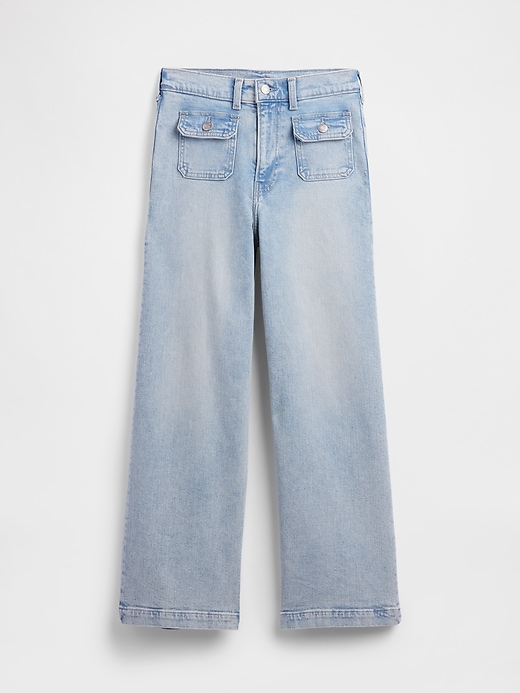 Image number 5 showing, High Rise Stride Wide-Leg Ankle Jeans