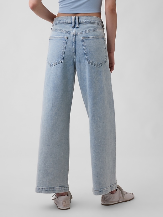 Image number 4 showing, High Rise Stride Wide-Leg Ankle Jeans