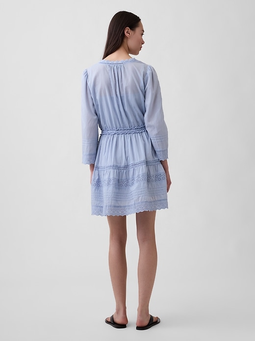 Image number 2 showing, Lace-Trim Mini Dress