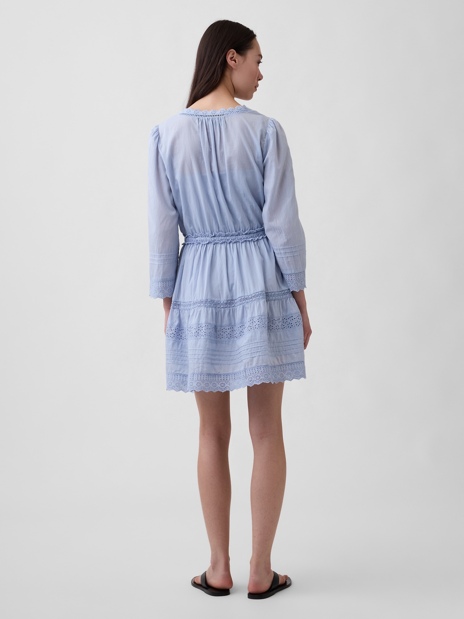 Lace-Trim Mini Dress