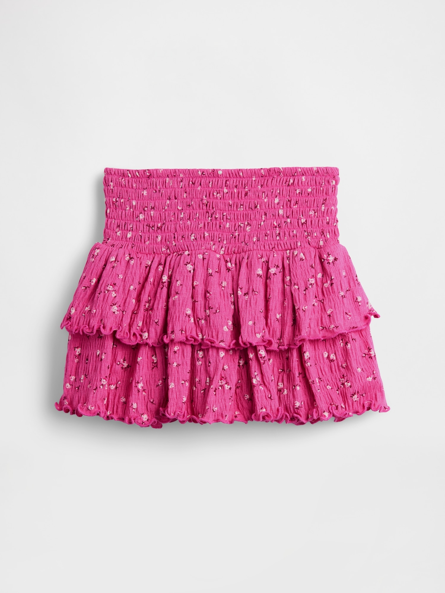Kids Crinkle Knit Tiered Skort