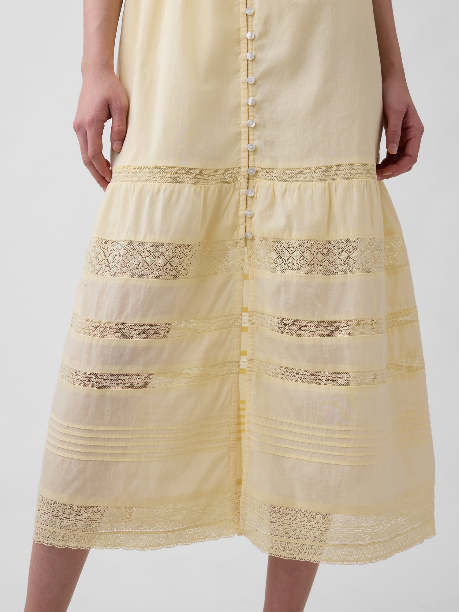 Lace Ruffle Voile Maxi Dress