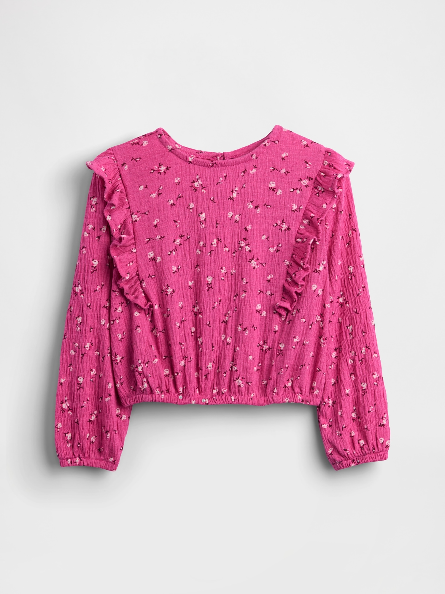 Kids Crinkle Knit Ruffle Top
