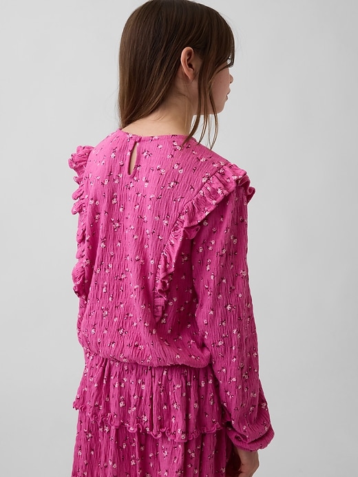 Image number 3 showing, Kids Crinkle Knit Ruffle Top