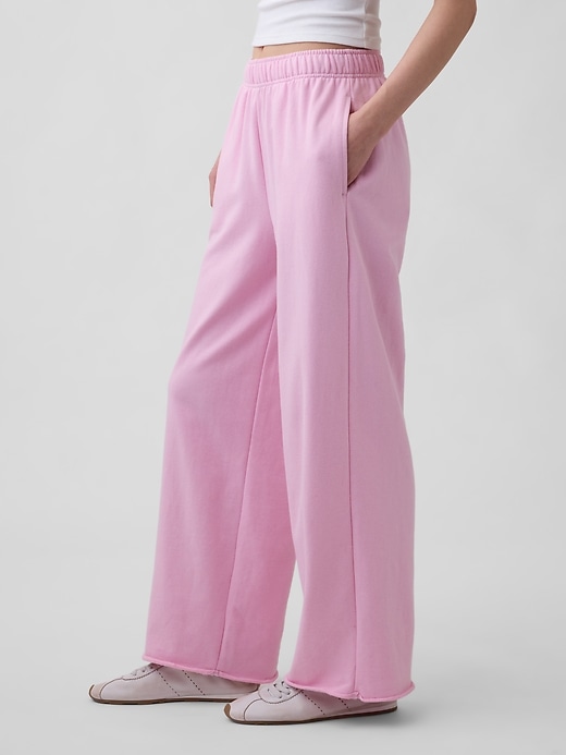 Image number 3 showing, VintageSoft Terry Wide-Leg Sweatpants