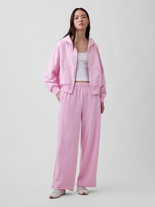 Image number 1 showing, VintageSoft Terry Wide-Leg Sweatpants