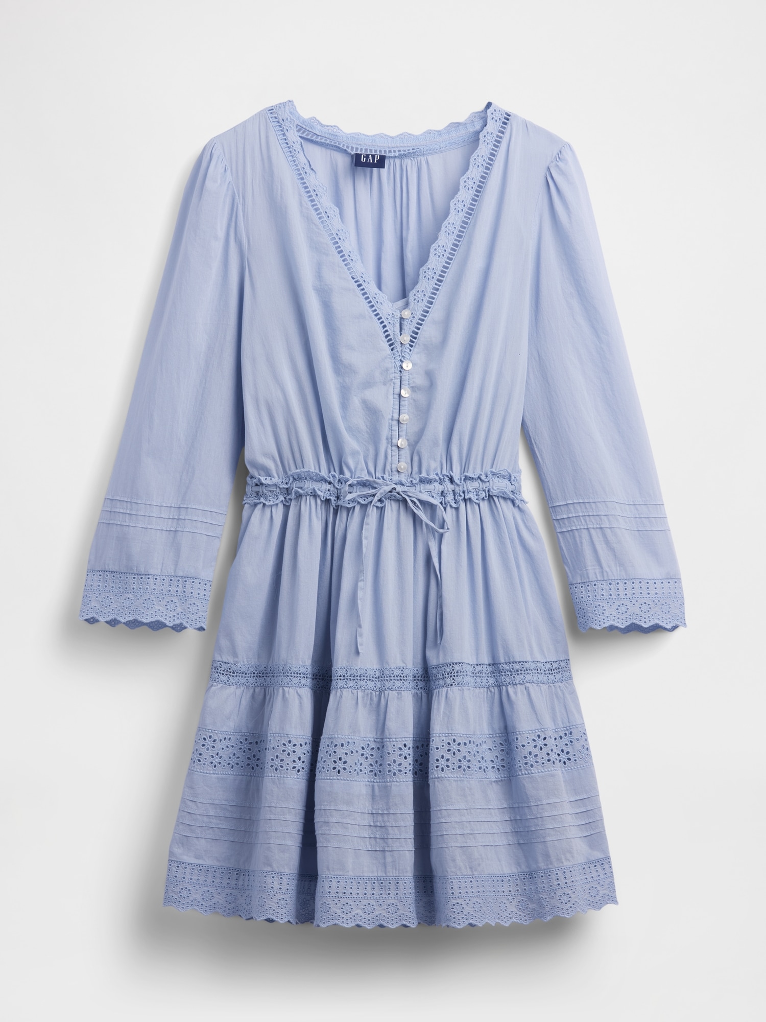 Lace-Trim Mini Dress