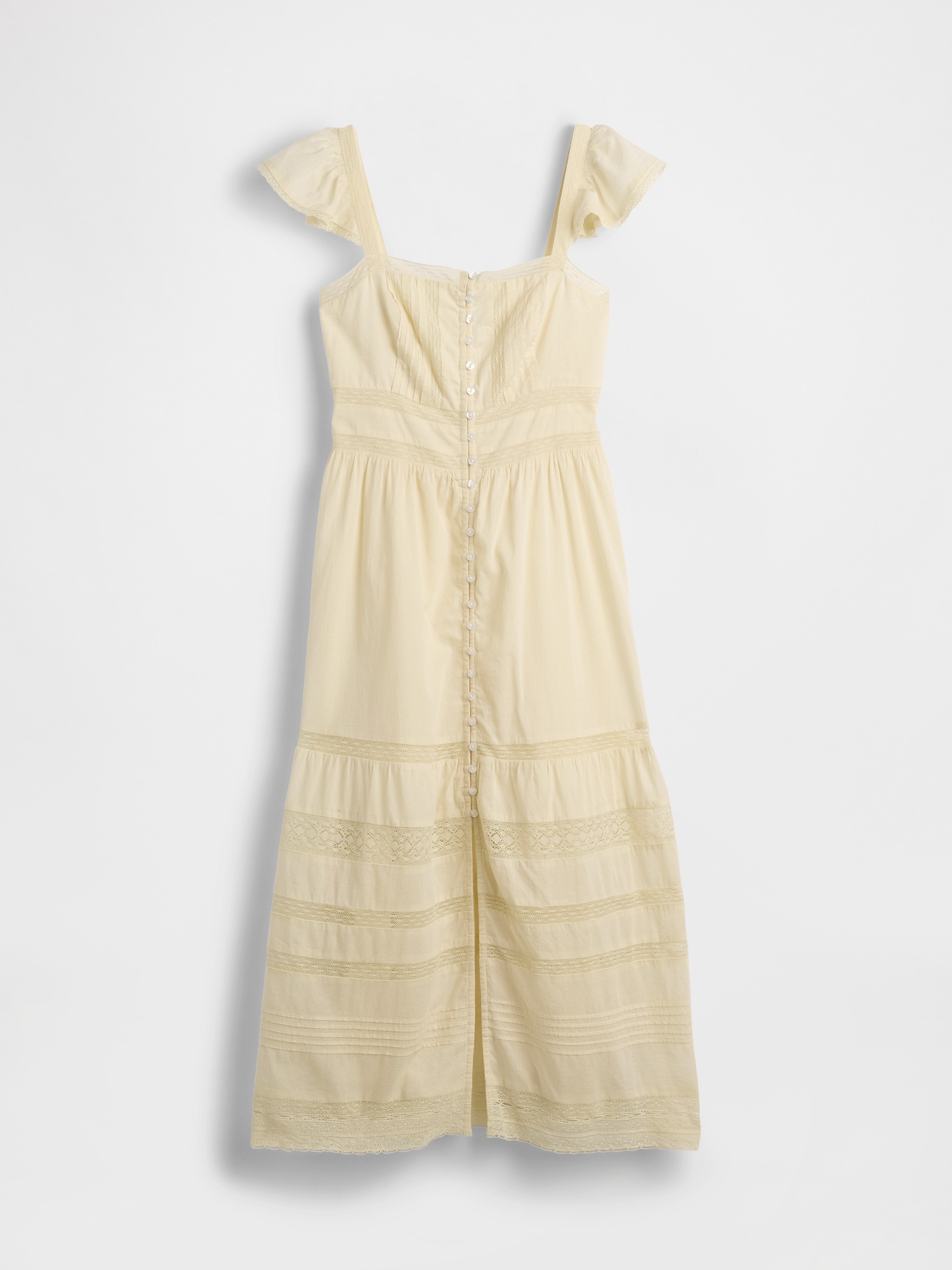Женское платье Gap Lace Ruffle Voile Maxi, цвет: Жёлтый — фото 5