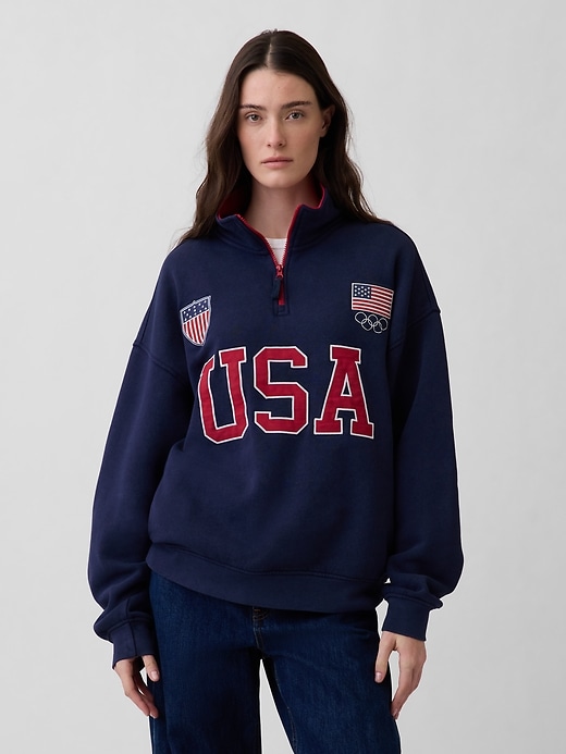 Image number 4 showing, Adult Team USA Heavyweight Quarter-Zip Pullover