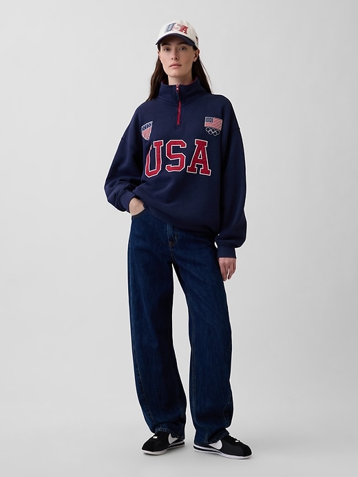 Image number 5 showing, Adult Team USA Heavyweight Quarter-Zip Pullover