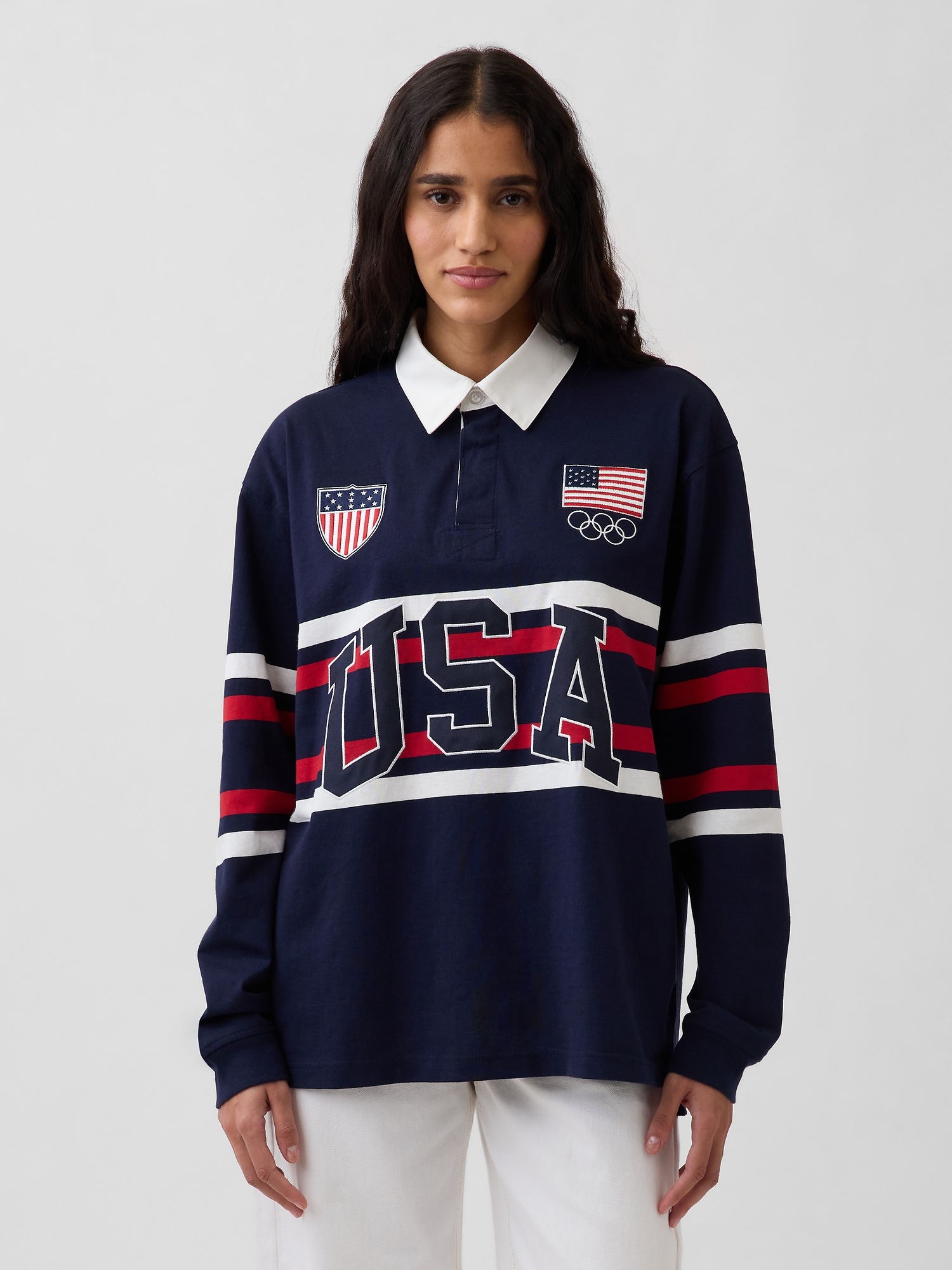 Мужские рубашки Gap Adult Team USA Rugby Shirt — фото 4
