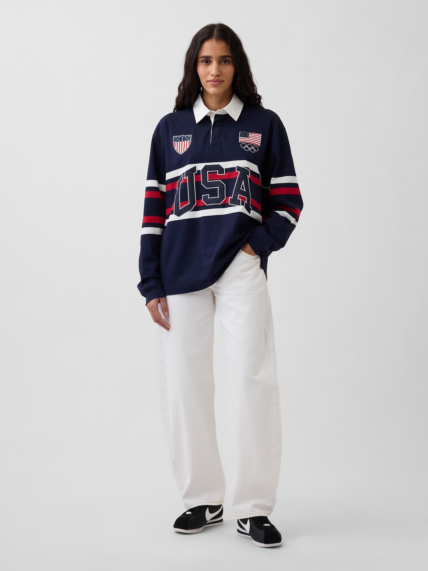 Мужские рубашки Gap Adult Team USA Rugby Shirt — фото 5