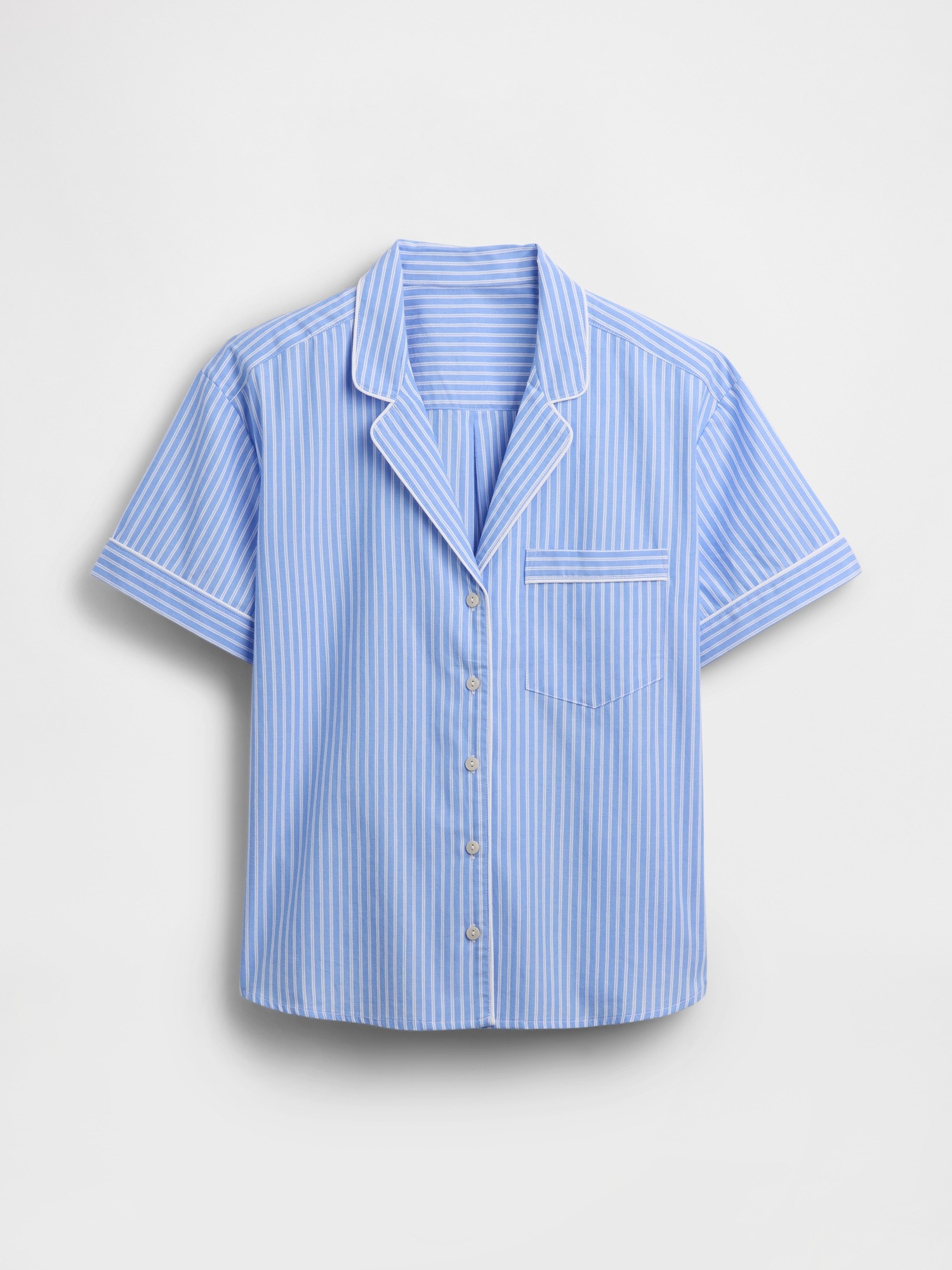 Женская рубашка Gap Poplin PJ, цвет: Синий / Белый — фото 5