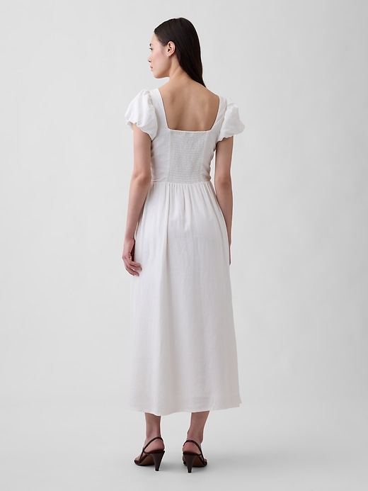 Image number 2 showing, Linen-Blend Drop-Waist Maxi Dress