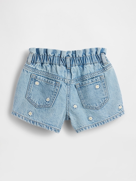 Image number 2 showing, Baby & Toddler Embroidered Denim Stride Shorts