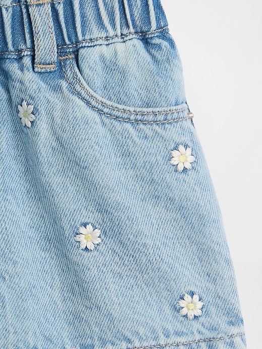 Image number 3 showing, Baby & Toddler Embroidered Denim Stride Shorts