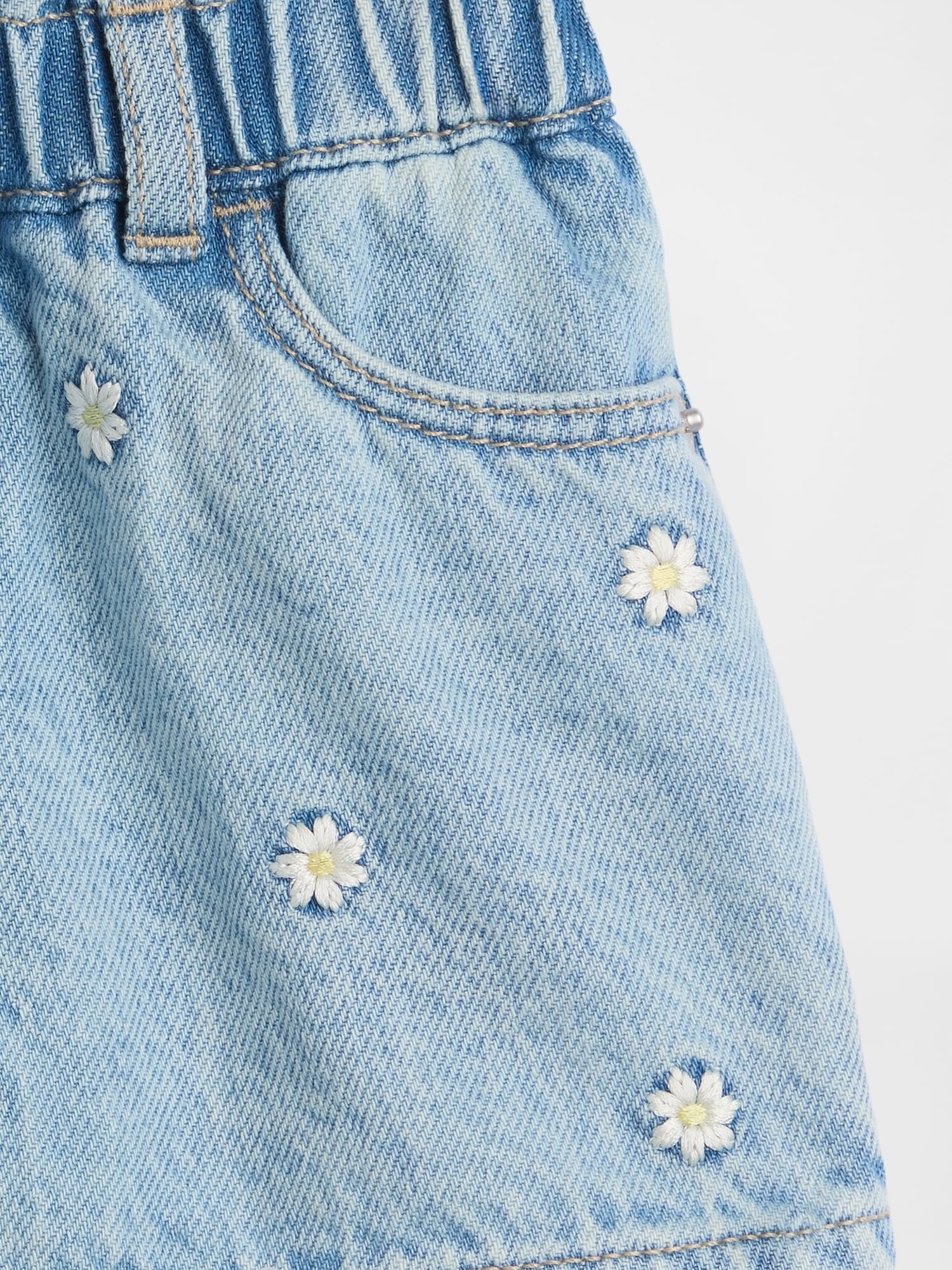 Baby & Toddler Embroidered Denim Stride Shorts
