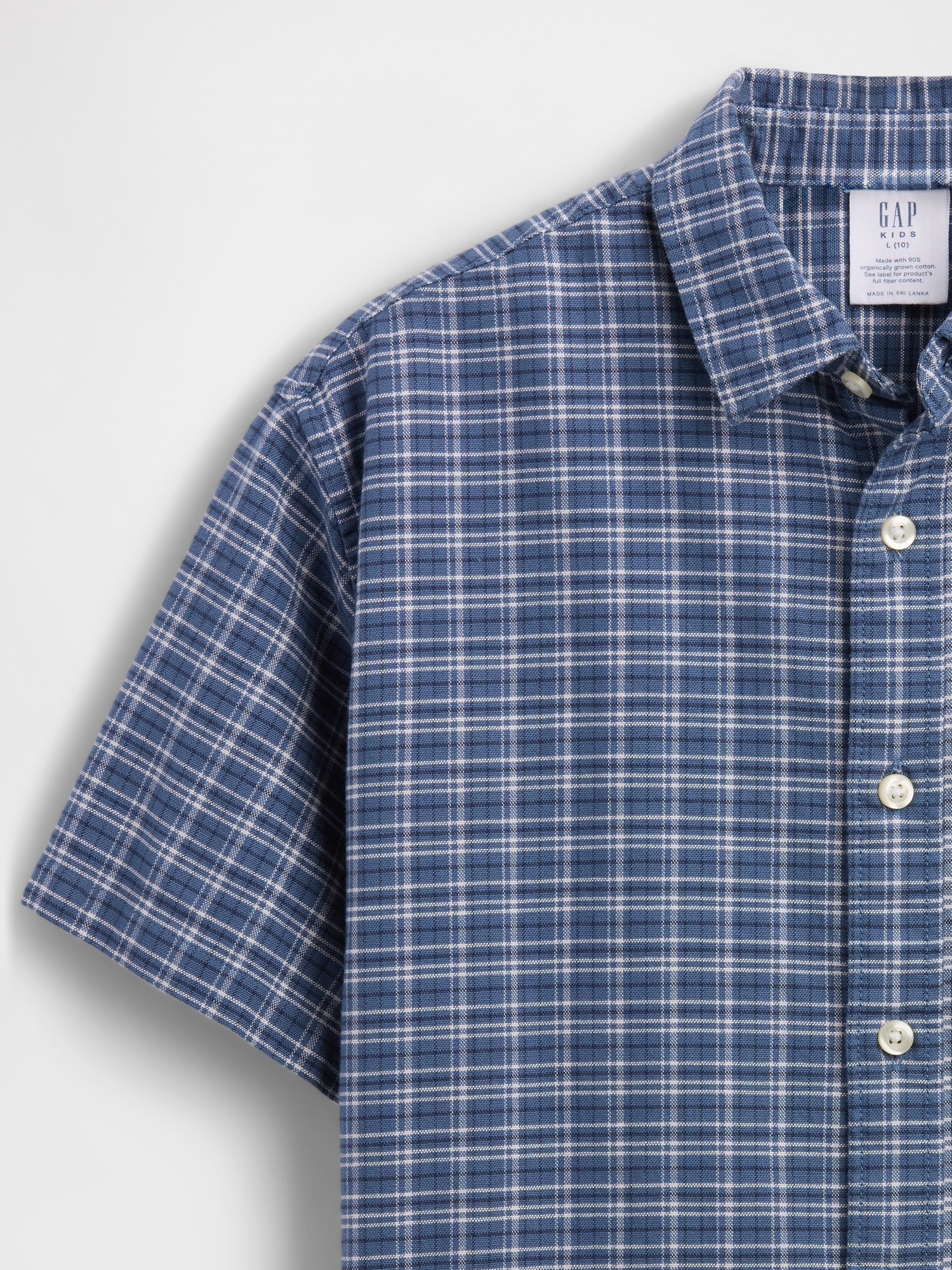 Детские рубашки Gap Kids Relaxed Plaid Oxford Shirt — фото 4