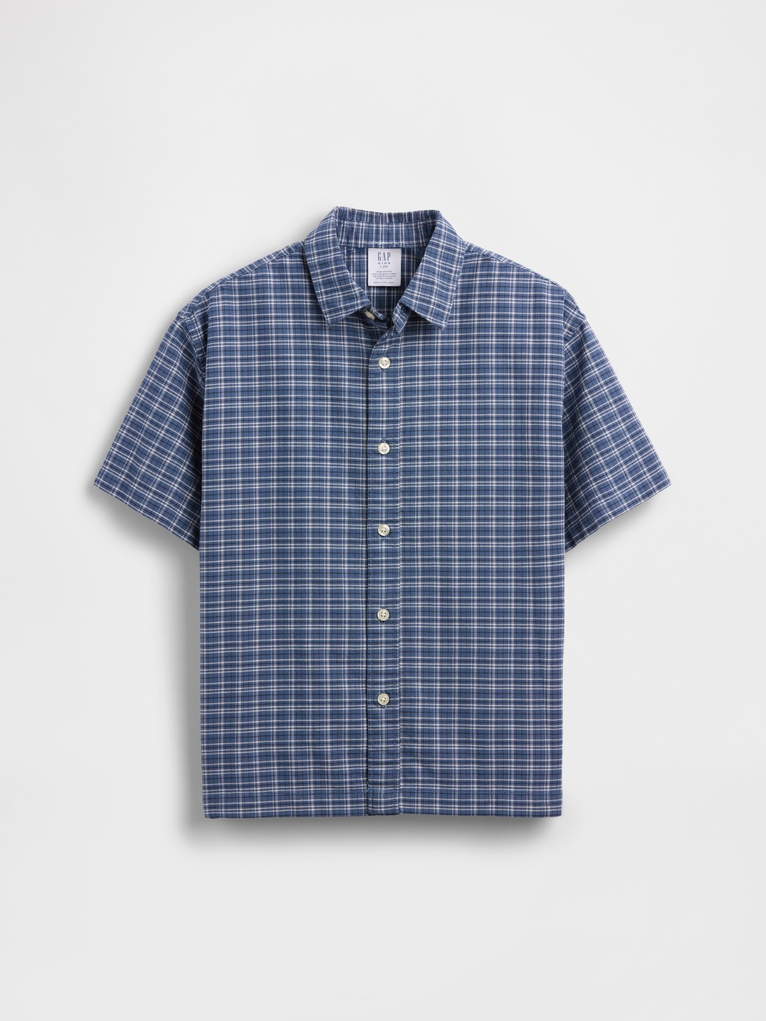 Детские рубашки Gap Kids Relaxed Plaid Oxford Shirt — фото 2