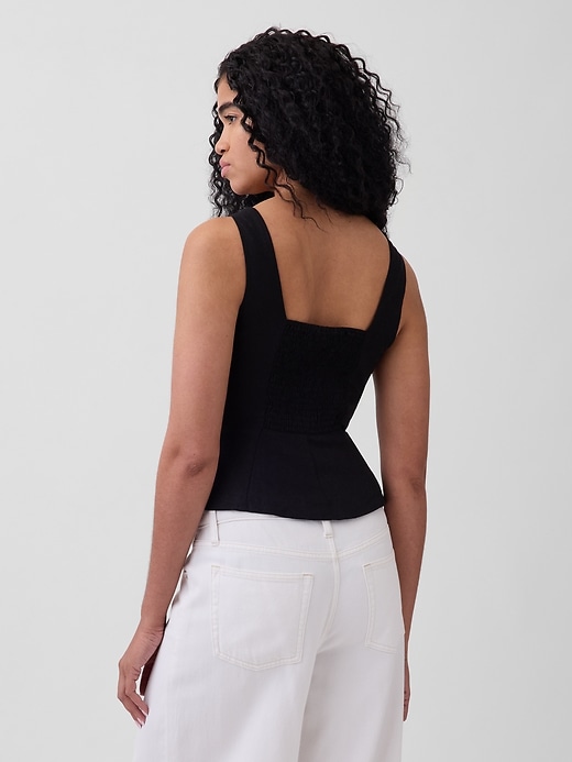 Image number 3 showing, Linen-Blend Peplum Top