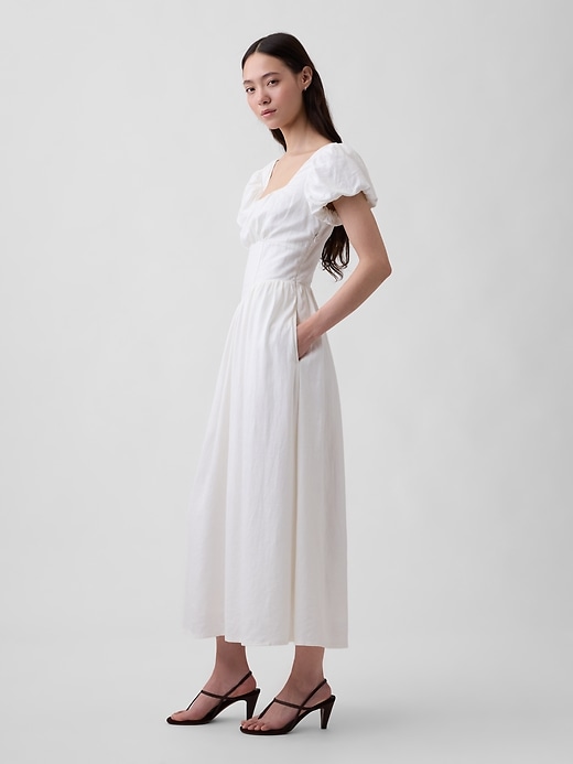 Image number 3 showing, Linen-Blend Drop-Waist Maxi Dress