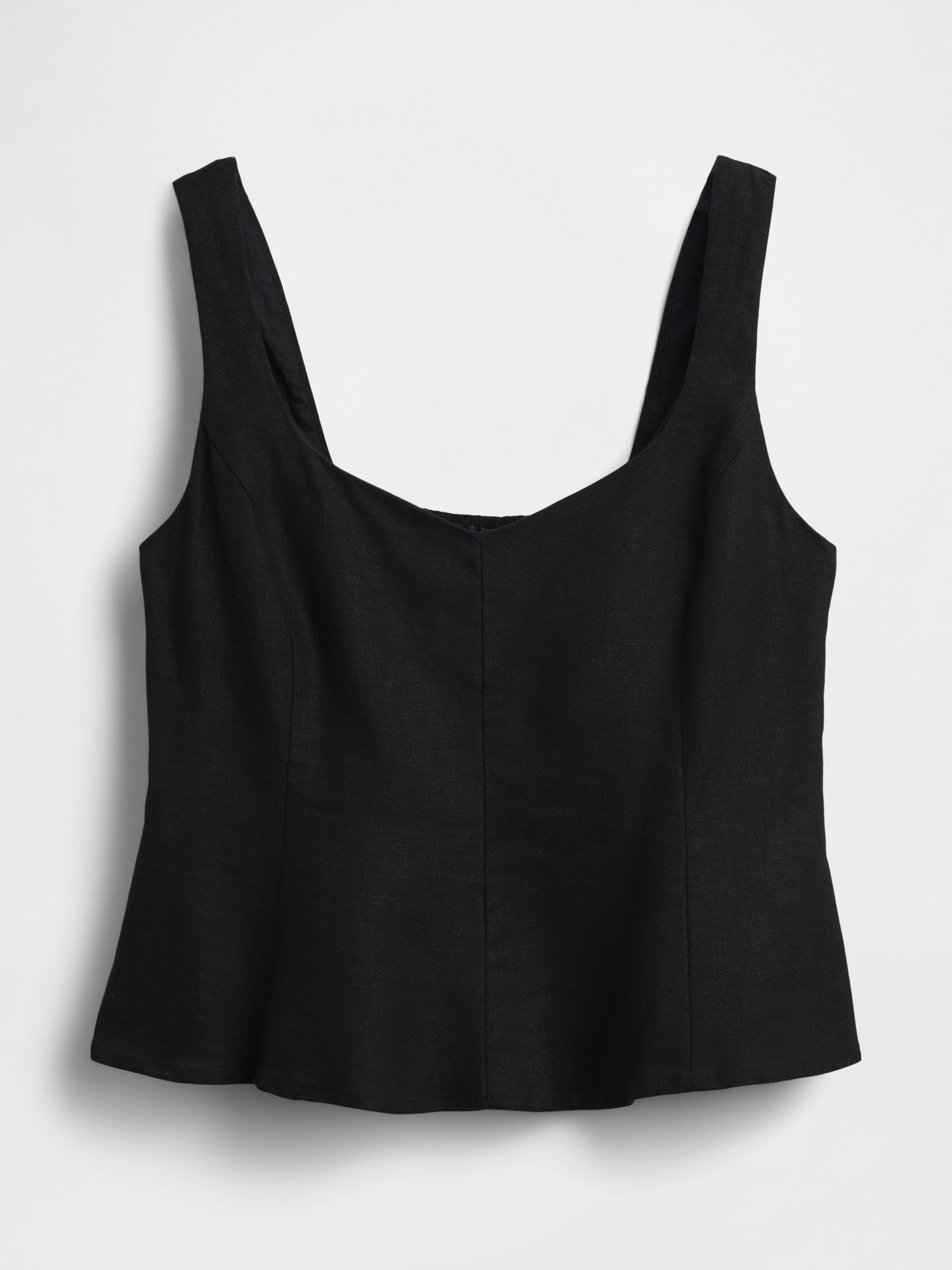 Женский топ Gap Linen-Blend Peplum Top, цвет: Чёрный — фото 5