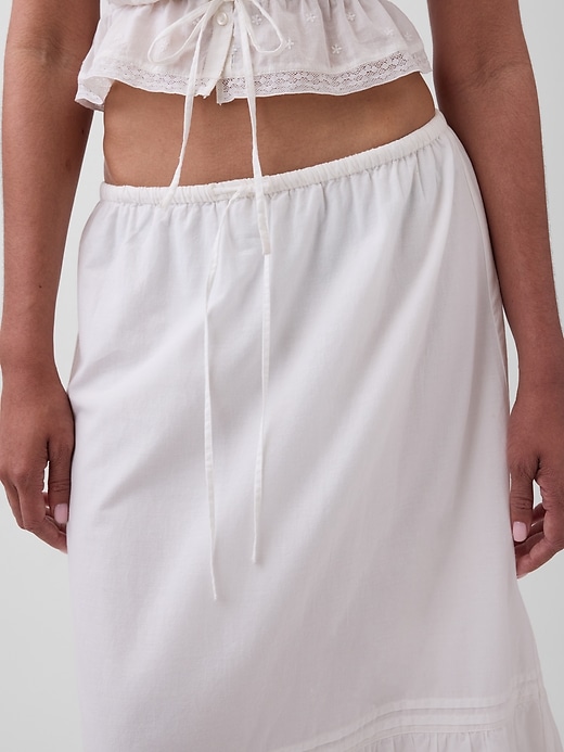 Image number 4 showing, High Rise Tiered Lace-Trim Maxi Skirt