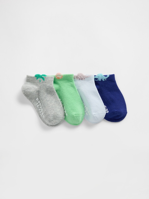 Baby & Toddler Dino No Show Socks (4-Pack)