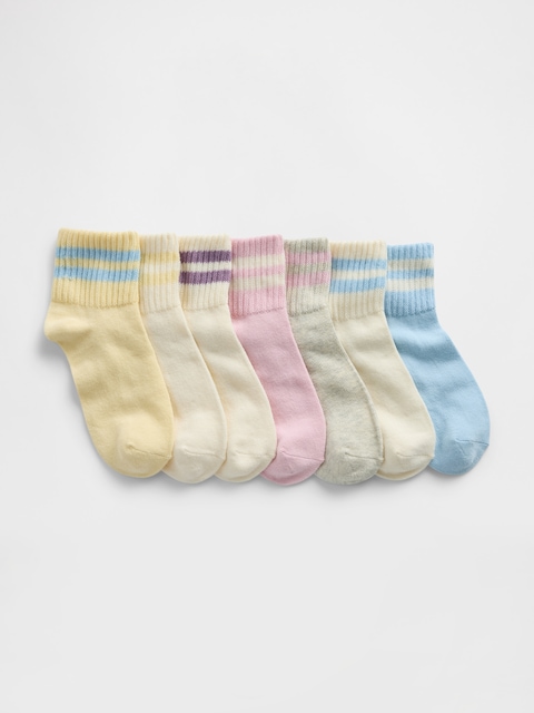 Kids Slouchy Varsity Quarter Crew Socks (7-Pack)