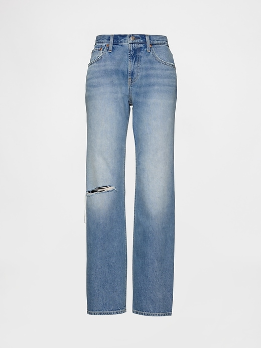 Image number 5 showing, Mid Rise Rigid Relaxed Straight Jeans