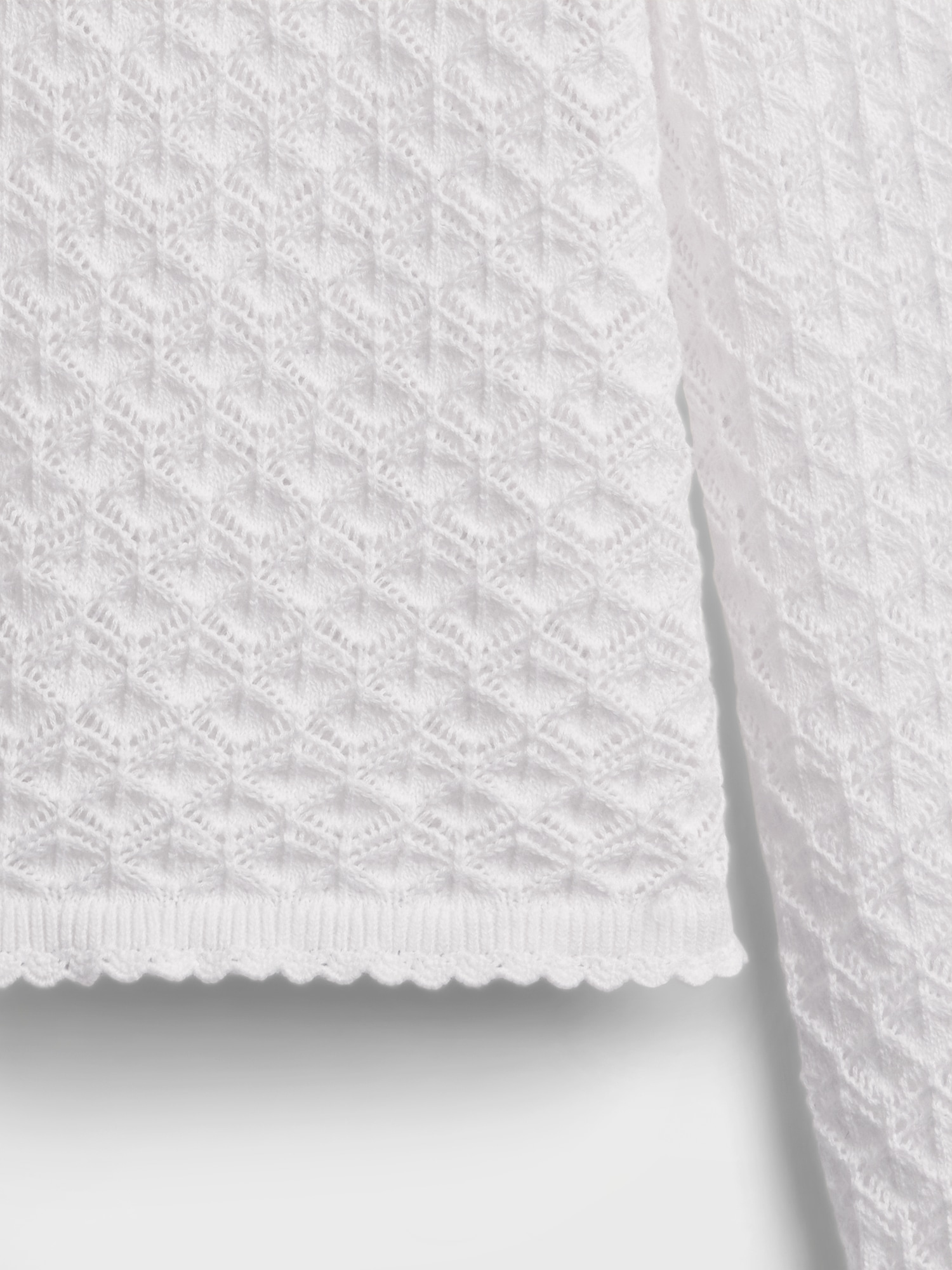 100% Cotton Pointelle Crop Sweater