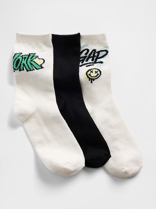 Image number 1 showing, Kids Graphic Logo Crew Socks (3-Pack)